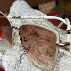 Longchamp Women's Sunglasses - Cream and Gold